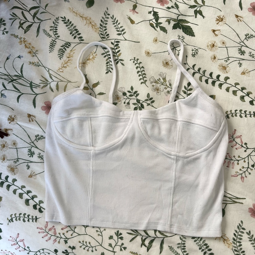 White Joah Brown Bustier Cami